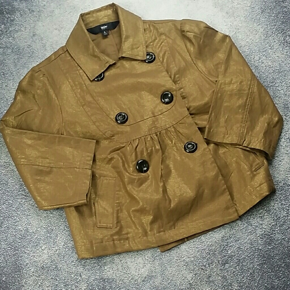 Mossimo Linen Blend Metallic Pea Coat